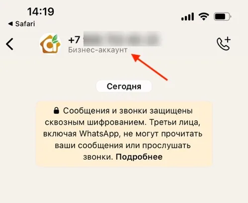 Бизнес-аккаунт вотсап