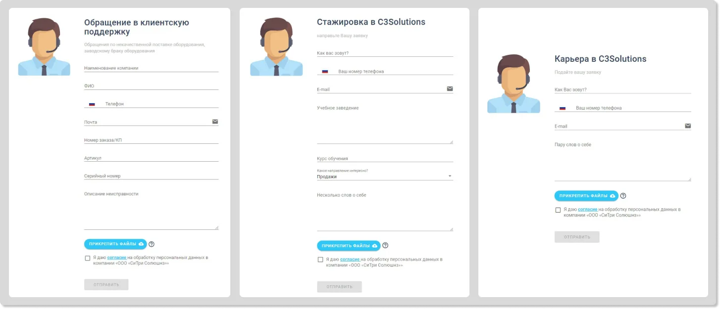 Примеры форм для подачи заявки в сервис-деске