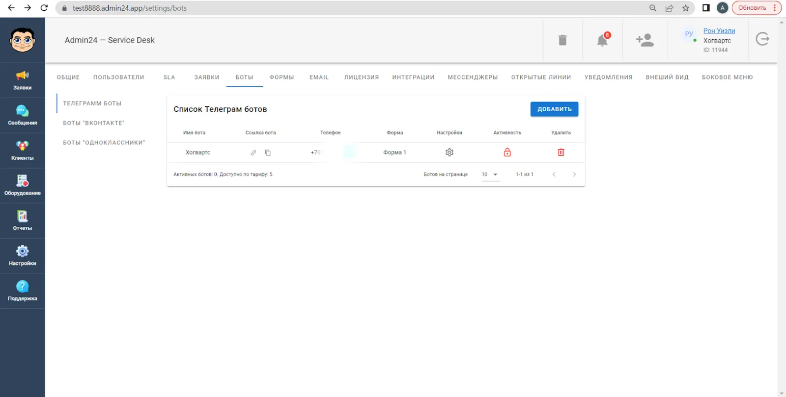 Список Телеграм-ботов